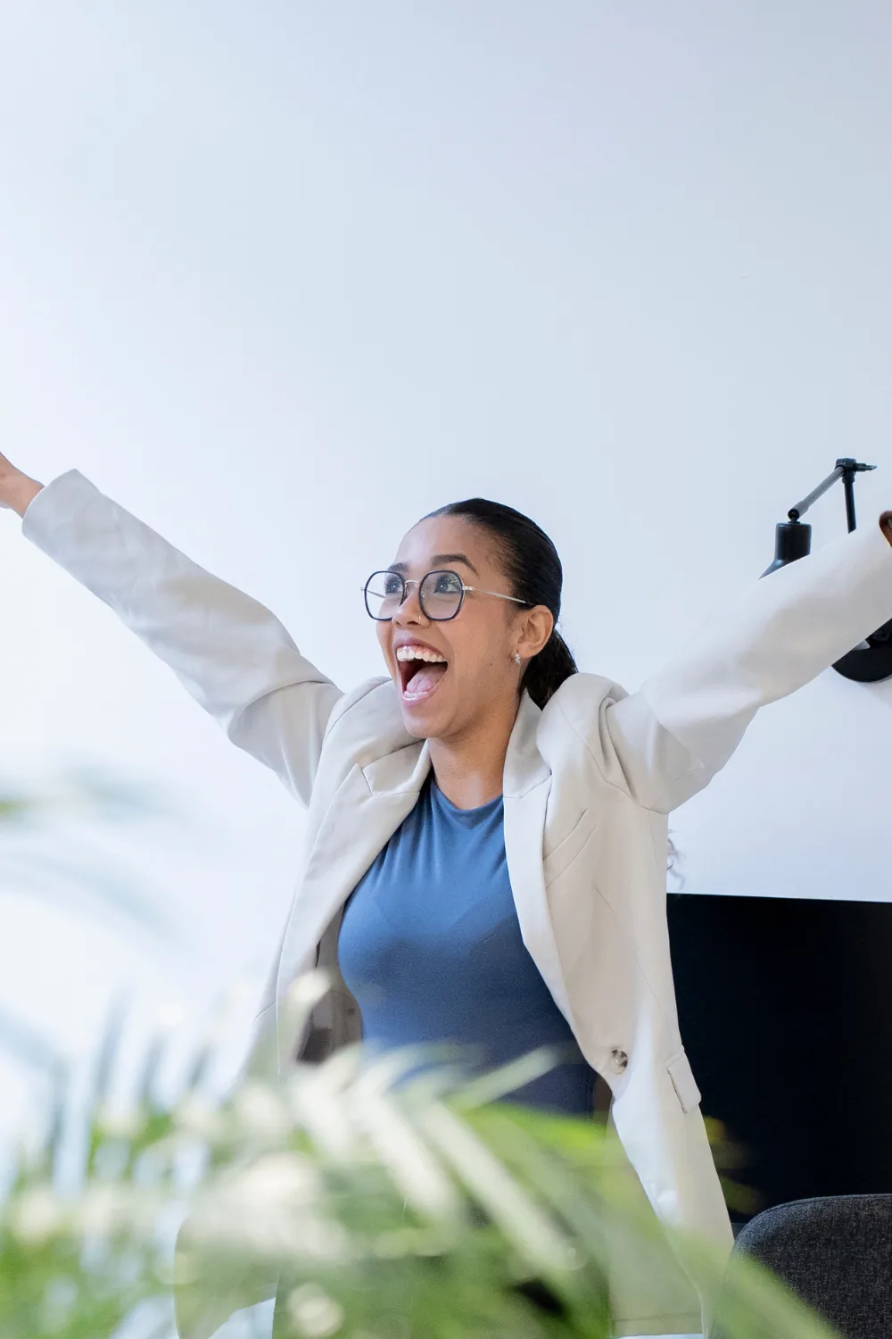 A homebuyer celebrating, from the Boss Mortgage image library